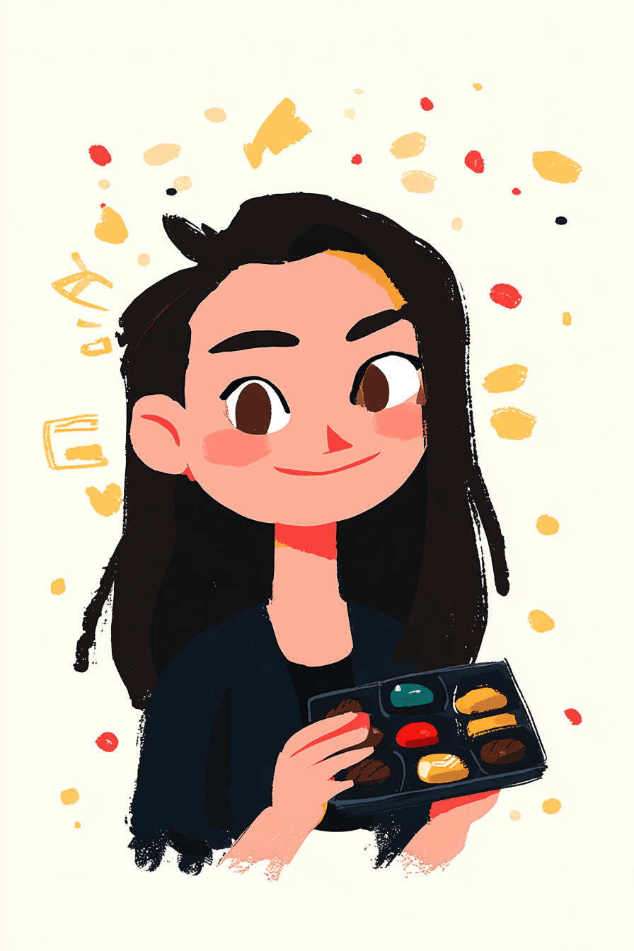 Michelle at her current workstation with AI and mechanical keyboard (placeholder until new image)