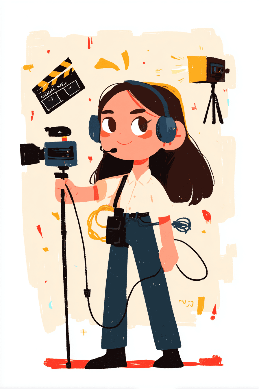 Michelle on set as production assistant
