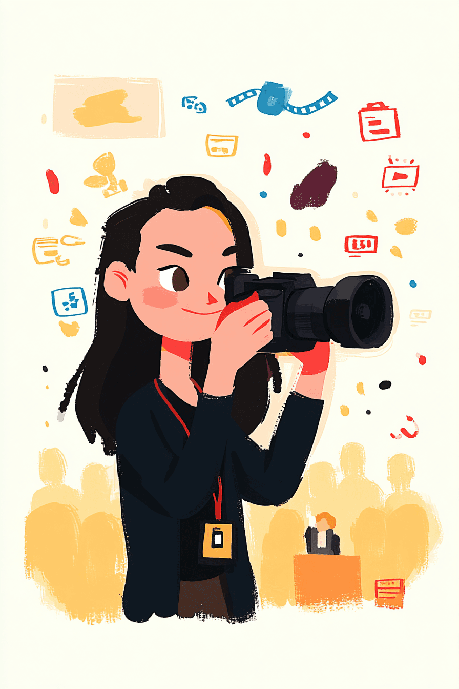 Michelle photographing a political candidate at a campaign event